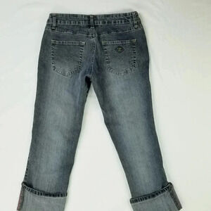 Angels Size 5 Juniors Cropped Black Back Pocket Jeans